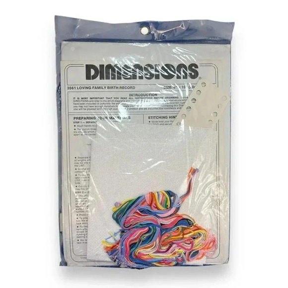 Lot of 2 Dimensions Counted Cross Stitch Vintage Loving Family Birth 80s 90s - Picture 6 of 9